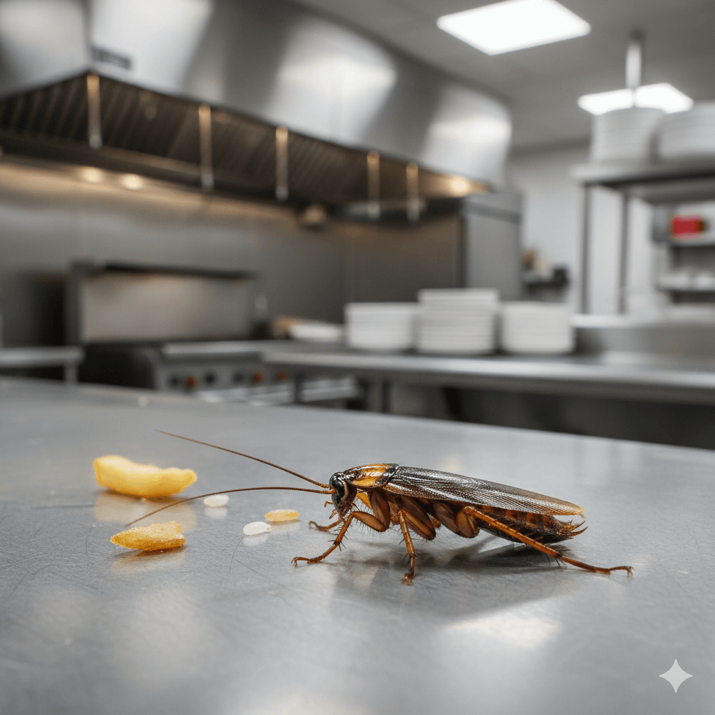 Cockroaches spreading pathogens across commercial food preparation surfaces