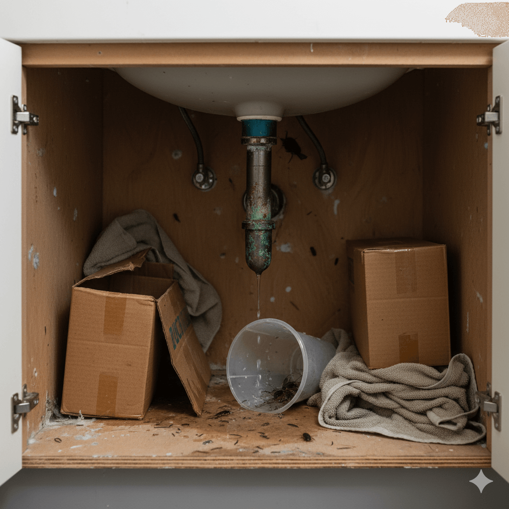 Plumbing leaks and moisture problems attracting pests to home interior
