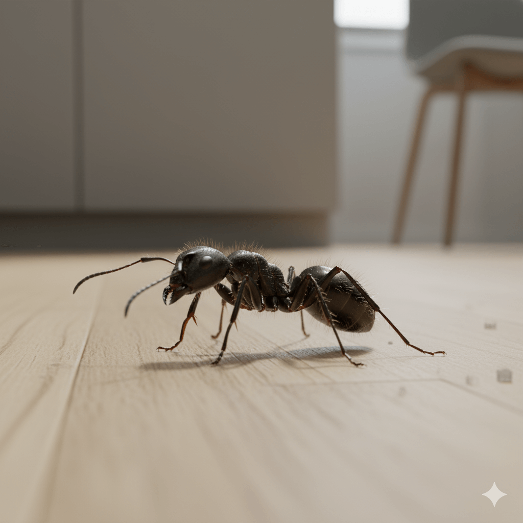 Ant colony establishing infestation throughout residential home interior