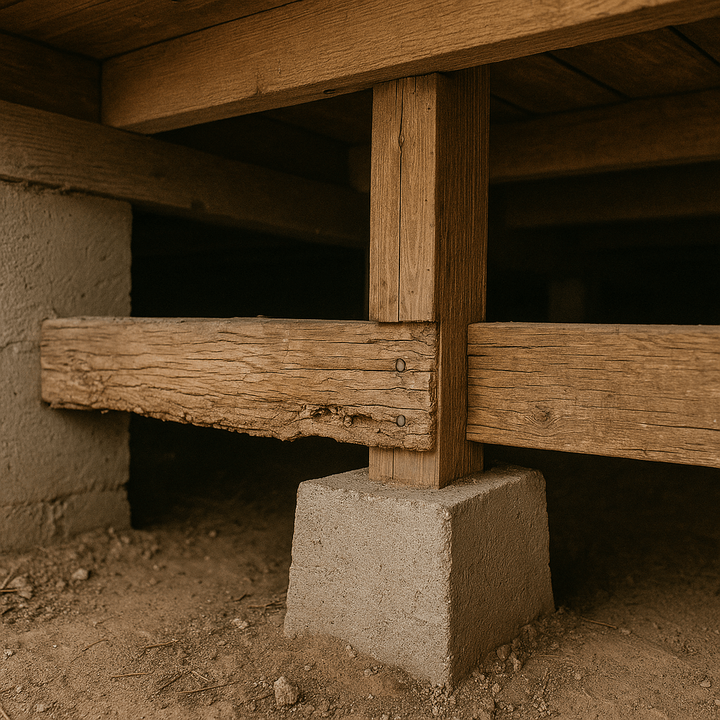 Dark undisturbed basement space with warm temperatures ideal for termite activity