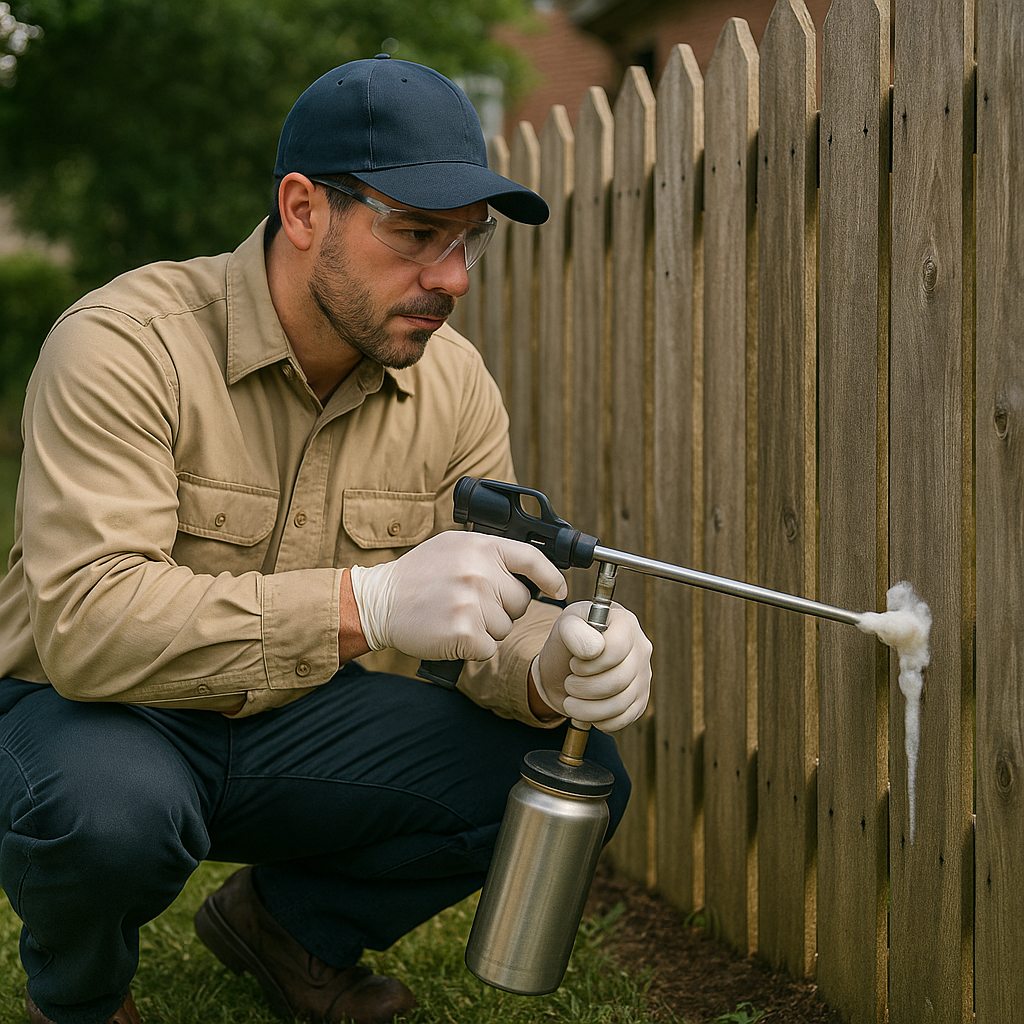 Direct wood injection treatment eliminating drywood termite colonies in structural lumber