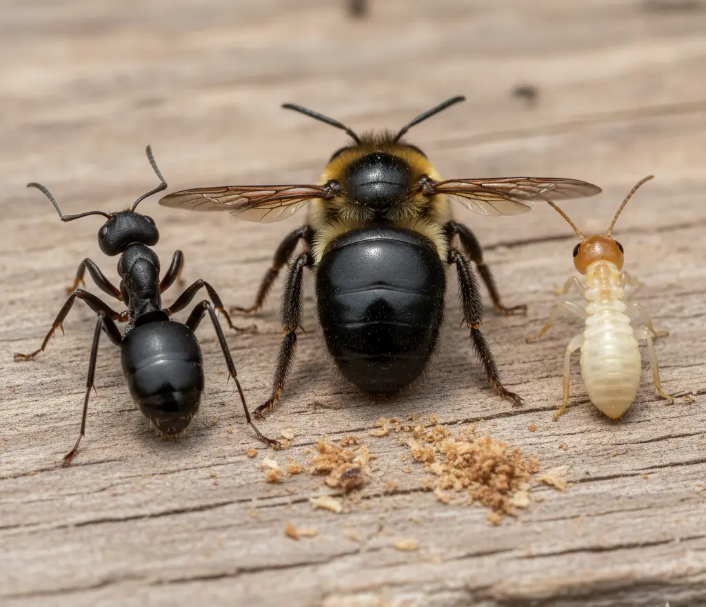 Wood damage caused by wood destroying insects